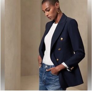 Banana Republic Captain Blazer Black size 2 NWOT